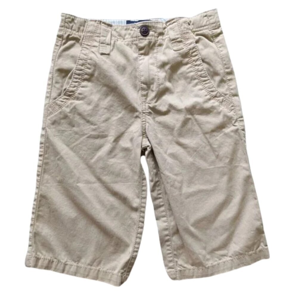 Mini Boden khaki chino button shorts boys size 8Y
